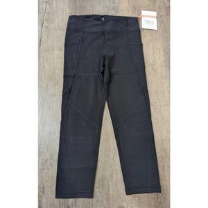 NWT Athleta Girl Fitted Mid Rise Waist Capri Leggings XL Girls Black MSRP $49